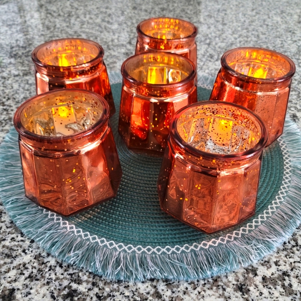 Orange Mercury Candle Holders
